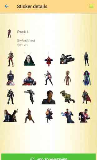 Comics & Avengers Stickers -MCU WAStickerApps 2