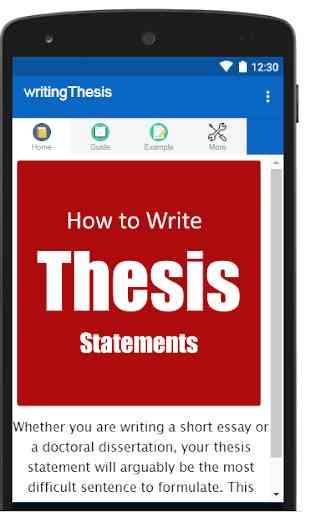 How to write a thesis statement 1