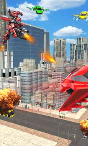 Juego de Flying Robot Car War Transforming 3