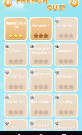 Juego en francés: juego de palabras, vocabulario 1