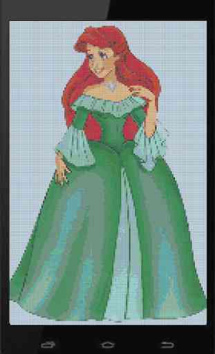 Princess Pixel Art Sandbox Color By Number Drawing 1