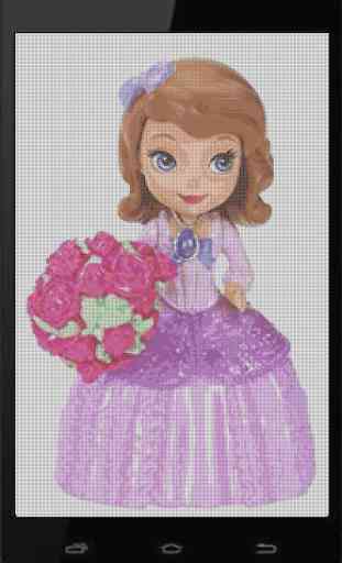 Princess Pixel Art Sandbox Color By Number Drawing 2