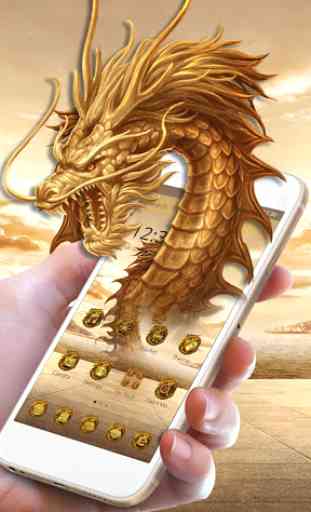 3D dragón de oro 1