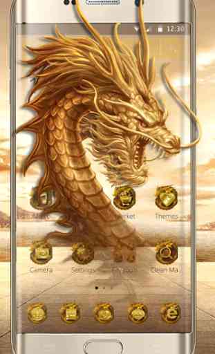 3D dragón de oro 2