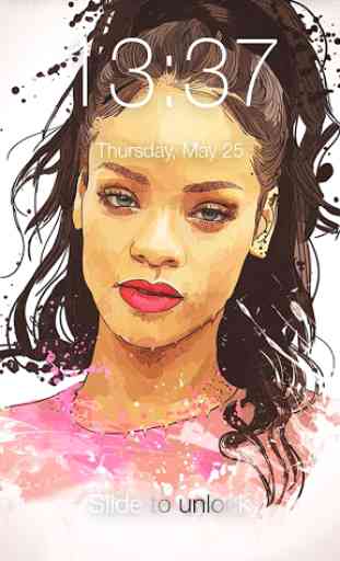 Bloqueo de pantalla de Arte Rihanna 3