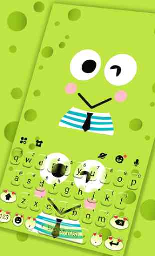 Cartoon Green Frog Tema de teclado 1