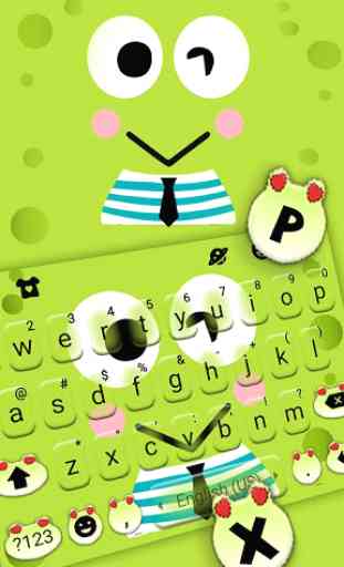 Cartoon Green Frog Tema de teclado 2