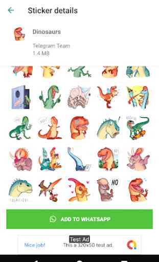Cute Dinosaur Stickers For WhatsApp -WAStickerApps 2
