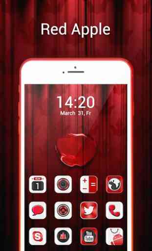 Red apple GO Launcher Theme 1