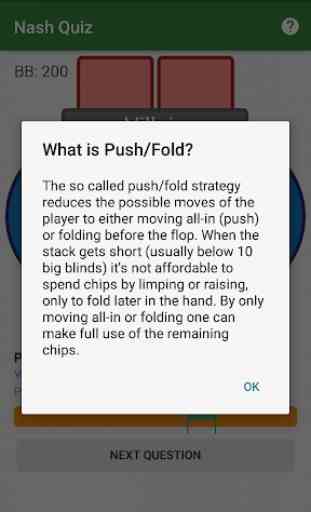 Poker Nash Push/Fold Quiz Pro for No Limit Hold'em 3