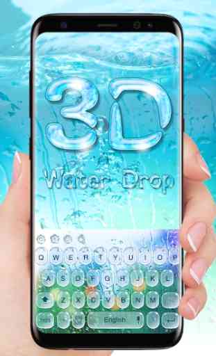 3D Glass Water Drop Keyboard Theme 1