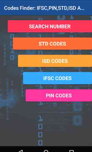 Codes Finder: IFSC,PIN,STD And ISD 1