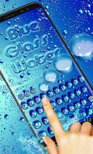El tema del teclado de cristal azul Waterdrop 1