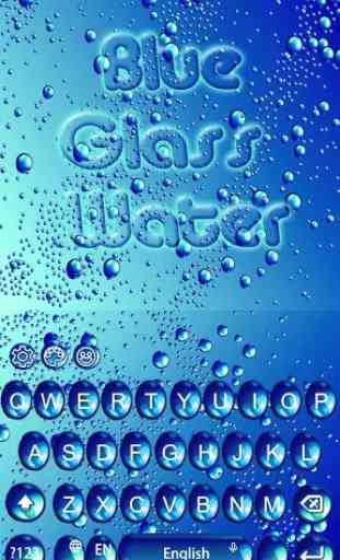 El tema del teclado de cristal azul Waterdrop 2