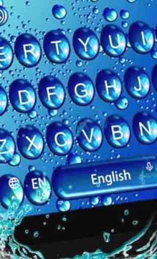El tema del teclado de cristal azul Waterdrop 4