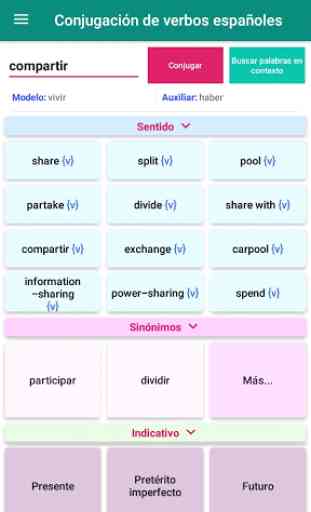 Español verbo conjugación - conjugador- Traducción 1