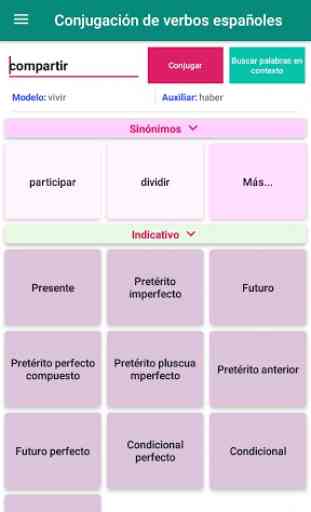 Español verbo conjugación - conjugador- Traducción 2