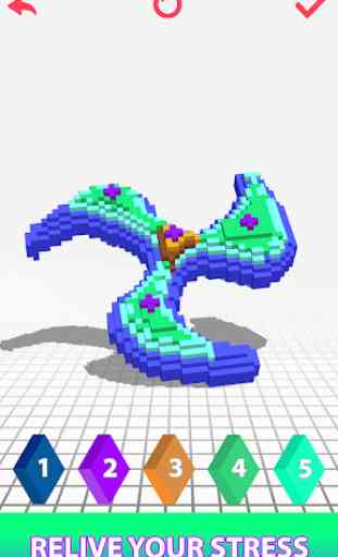 Fidget Spinner 3D Color by Number : Voxel Coloring 3