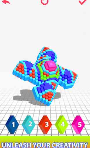 Fidget Spinner 3D Color by Number : Voxel Coloring 4