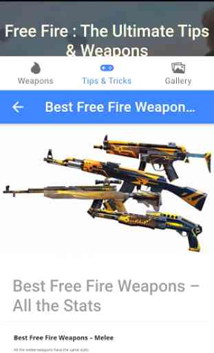 Guide for Free Fire New Tips & Weapons 1