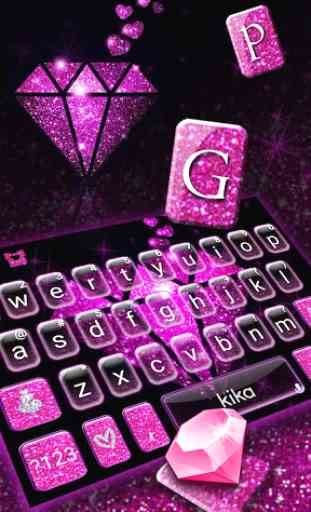 Pink Sparkle Diamond Tema de teclado 2