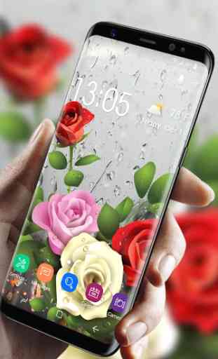 Rose Live Wallpaper with Waterdrops 1