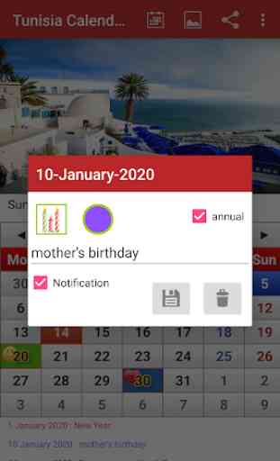 Tunisia Calendar 2020 2