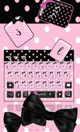 Black Pink Bow Keyboard Theme 1