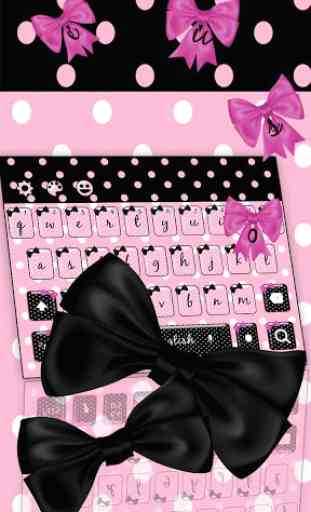 Black Pink Bow Keyboard Theme 4