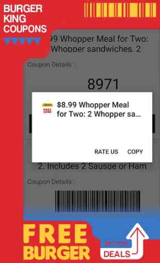 Coupons for Burger King  3