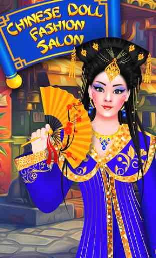 muñeca China-vestido y maquillaje de salón de moda 1
