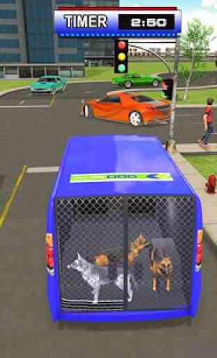 Policía perro transporte camión conductor sim 3D 1