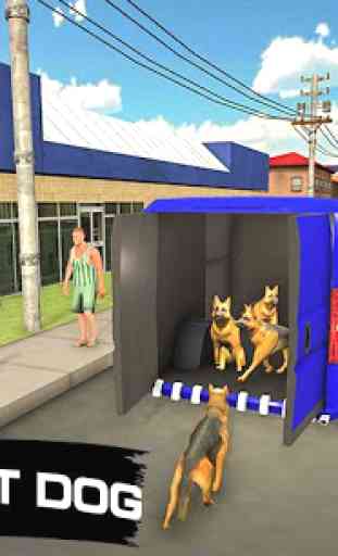 Policía perro transporte camión conductor sim 3D 3