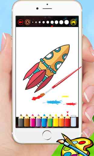 Cohetes y naves espaciales para colorear - Dibujo para niños juegos gratis 4