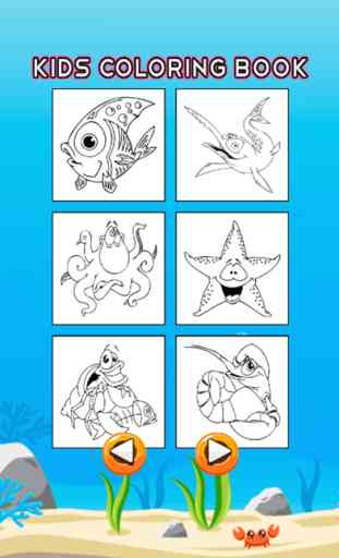 Mar Animales Coloring Book - Submarino páginas de dibujo y pintura de Aprendizaje Juegos de habilidad para el cabrito y niños pequeños 2