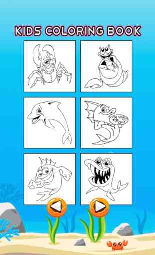 Mar Animales Coloring Book - Submarino páginas de dibujo y pintura de Aprendizaje Juegos de habilidad para el cabrito y niños pequeños 3