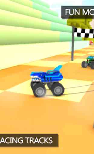 Blocky Monster Truck Racing 2