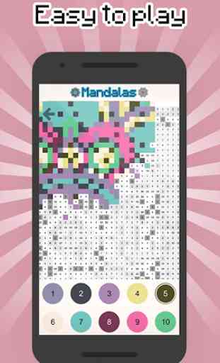Colorear por números Mandalas - Pixel art 3