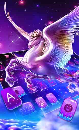 Dreamy Wing Unicorn Tema de teclado 1