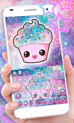 Galaxy Candy Cupcake Tema de teclado 1
