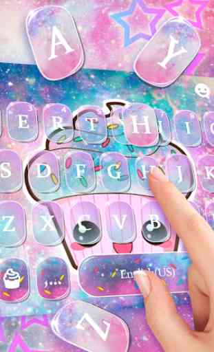 Galaxy Candy Cupcake Tema de teclado 2