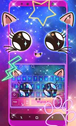 Galaxy Kawaii Kitty Keyboard Theme 1