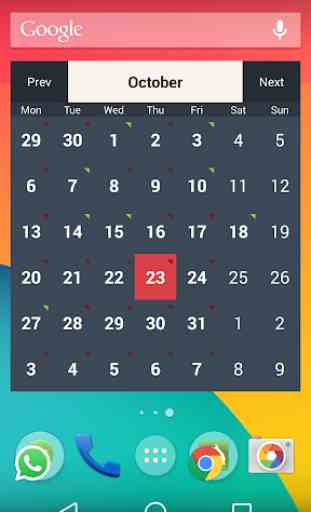 Monthly Calendar Widget 2