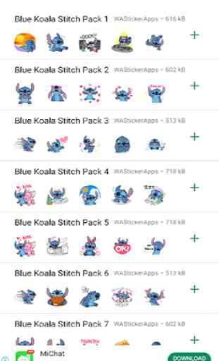 New Cute Blue Koala Stitch Stickers for WhatsApp 2