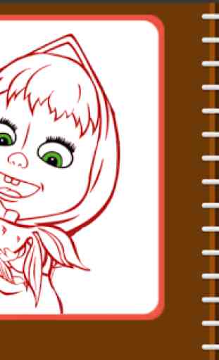 Coloring Book For Kids : Little Girl and Bear 1
