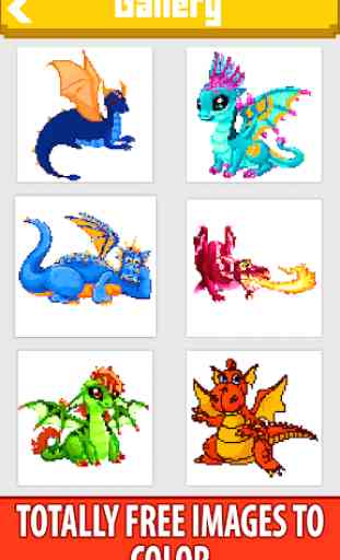 Dragons Color by Number - Pixel Art Coloring Book 1
