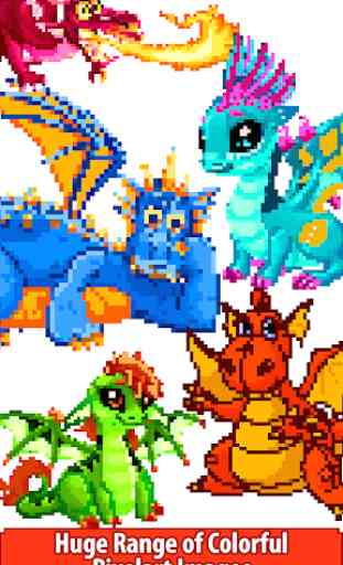 Dragons Color by Number - Pixel Art Coloring Book 2