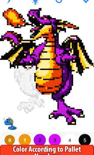 Dragons Color by Number - Pixel Art Coloring Book 4