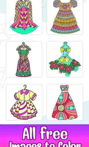 Girls Dresses Color by Number: Paint, Glitter Book 2