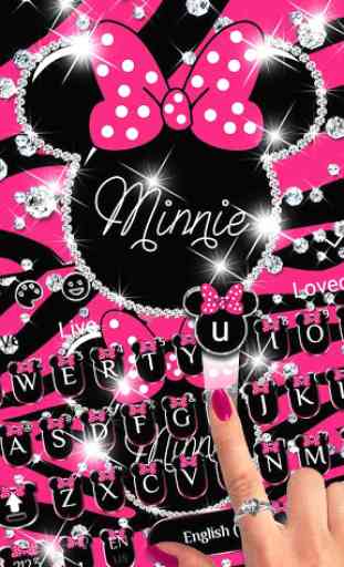 Pink minnie diamond keyboard theme 1